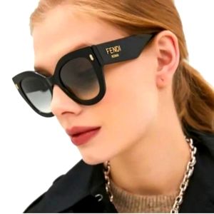 NEW FENDI Black/Gold Butterfly Sunglasses